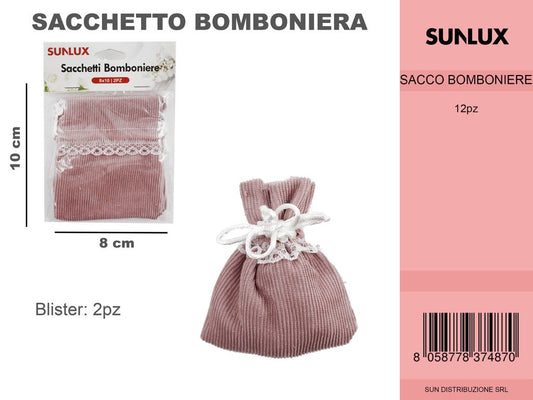 Sacchetto Bomboniere Rosa Antico 2PC-8*10CM