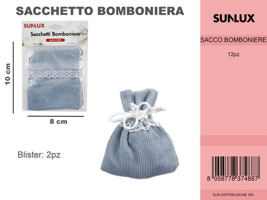 Sacchetto Bomboniere Celeste 2PC-8*10CM