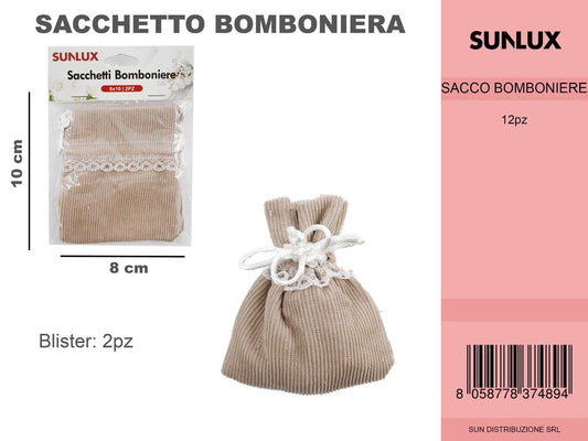 Sacchetto Bomboniere Beige 2PC-8*10CM