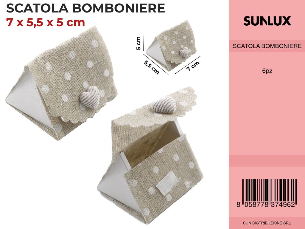 Scatola Bomb. Pois con Cuore 7*5.5*5 Cm