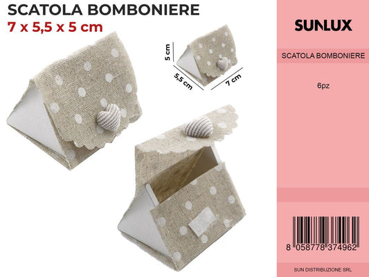 Scatola Bomb. Pois con Cuore 7*5.5*5 Cm