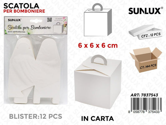 Scatola Bomboniere Carta 12PCS 6*6*6CM