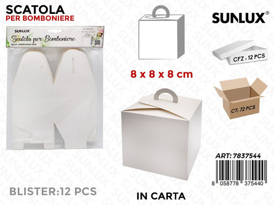 Scatola Bomboniere Carta 12PCS 8*8*8CM