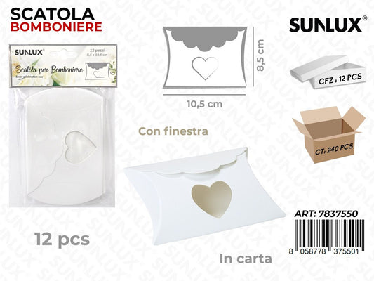 Sunlux Scatole Porta Confetti 12PCS 8.5*10.5CM