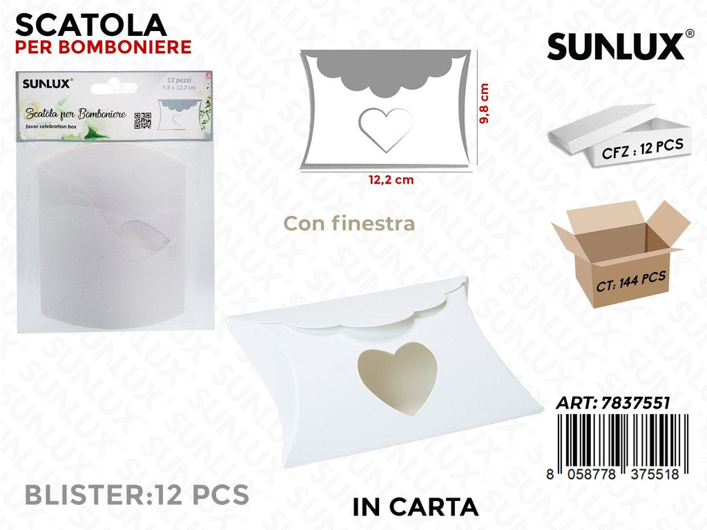 Sunlux Scatole Porta Confetti 12PCS 9.8*12.2CM