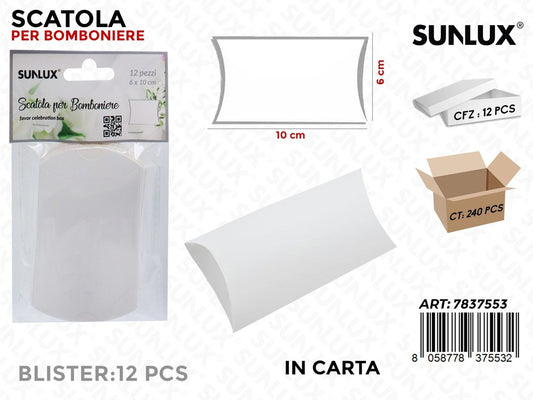 Sunlux Scatole Porta Confetti 12PCS 6*10CM
