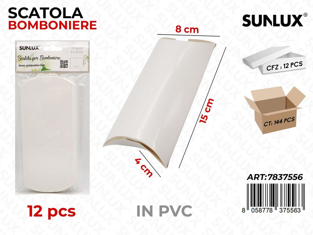 Sunlux Scatola Bomboniere in Pvc 12PCS 4*8*15CM