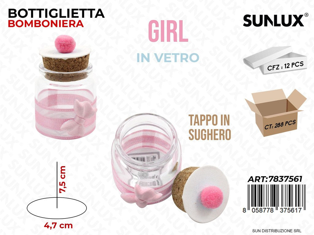 Bottiglietta Bomb. Girl in Vetro D. 4.7*7.5CM