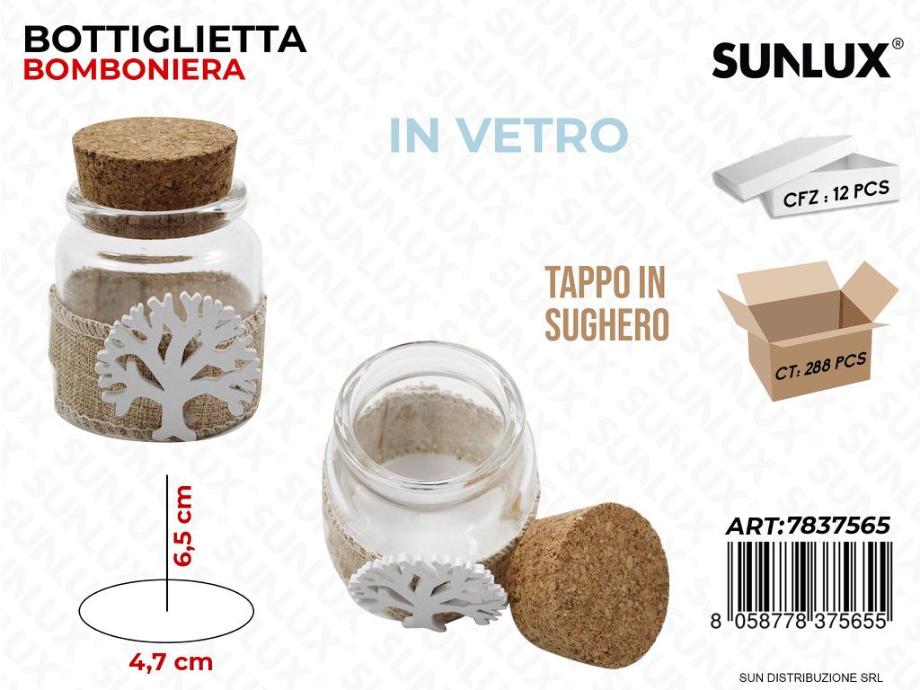 Bottiglietta Bomb. Albero Vita Vetro D. 4.7*6.5CM