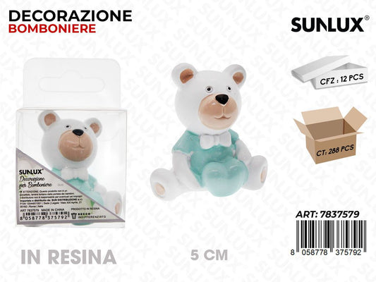 Sunlux Dec. per Bomb. in Resina Orso Cel. 5CM