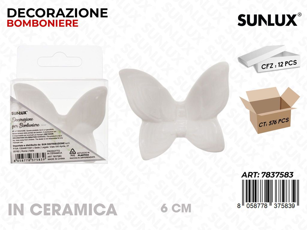 Sunlux Dec. Bomb. Ceramica Farfalla 6CM