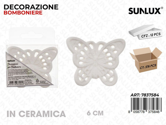 Sunlux Dec. Bomb. Ceramica Farfalla 6CM
