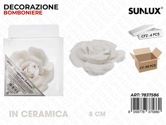 Sunlux Dec. Bomb. in Ceramica Fiore 8CM