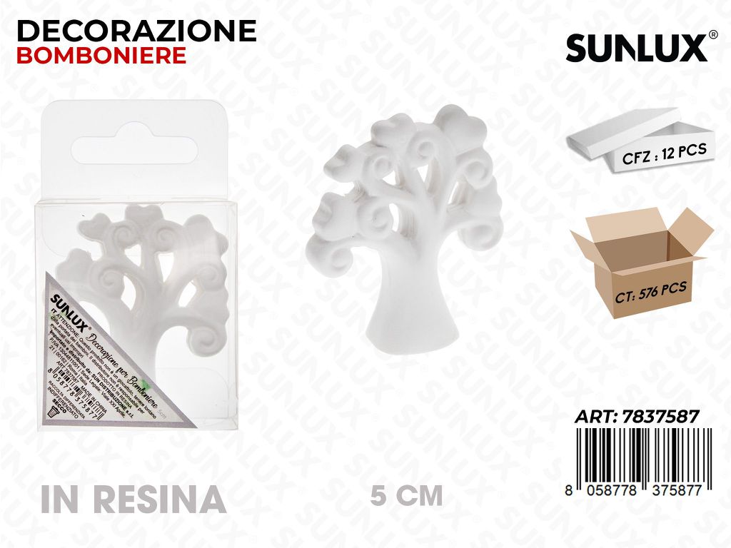 Sunlux Dec. Bomb. in Resina Albero 5CM
