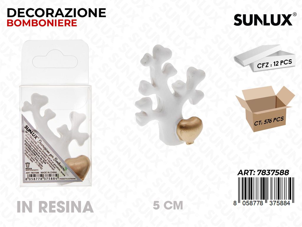 Sunlux Dec. Bomb. in Resina Albero 5CM