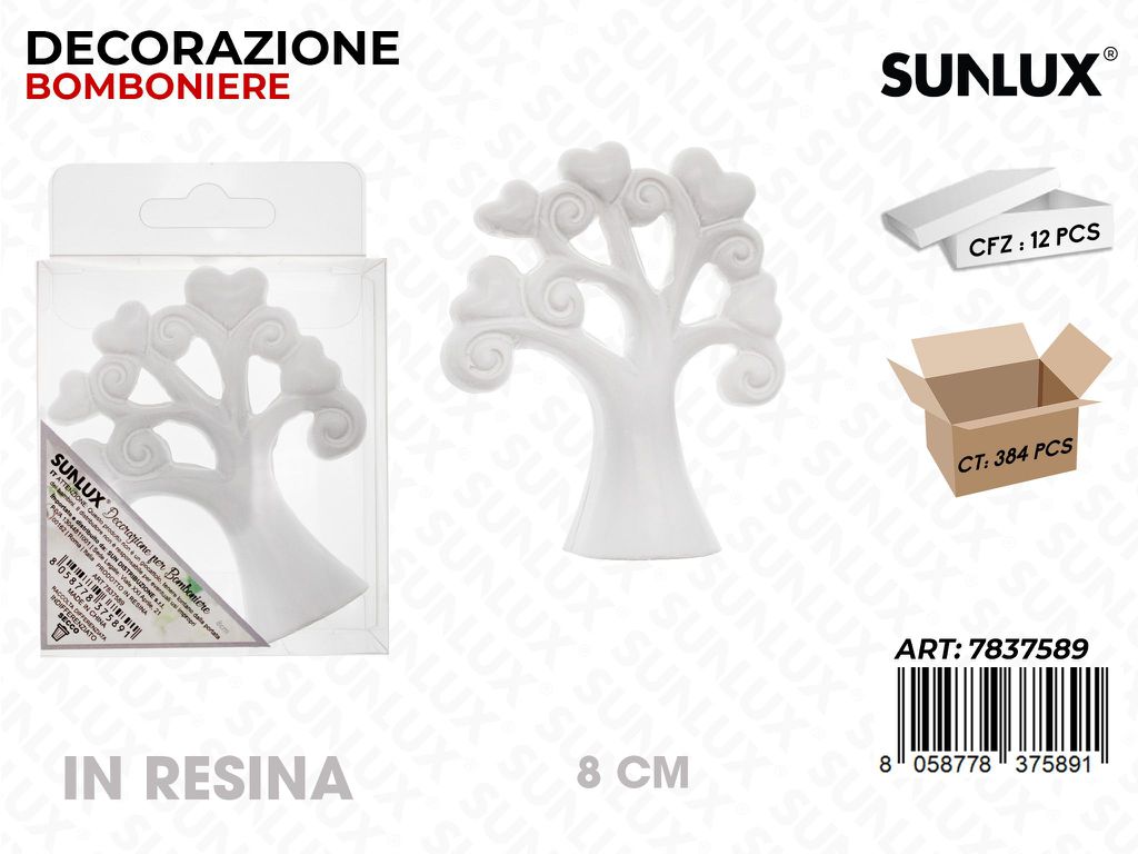 Sunlux Dec. Bomb. in Resina Albero 8CM