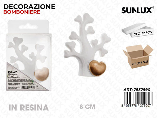 Sunlux Dec. Bomb. in Resina Albero 8CM