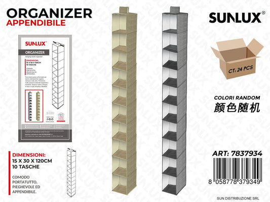 ORGANIZER APP. 15*30*120CM 10TASCHE 2COL. /PZ DA 6**