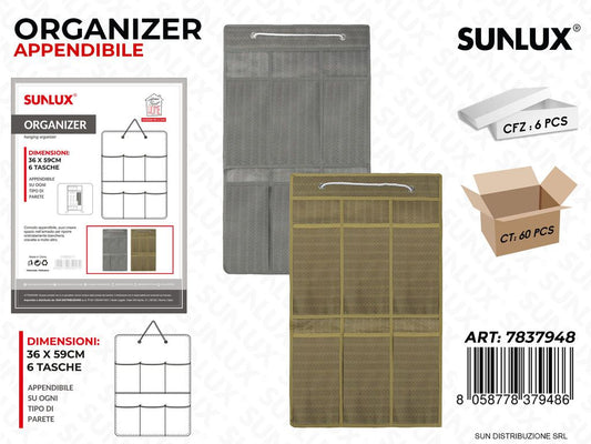 Organizer App. 36*59CM 6TASCHE 2COL.