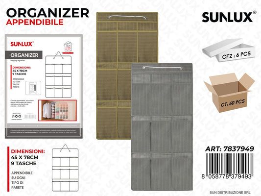 Organizer App. 45*78CM 9TASCHE 2COL.