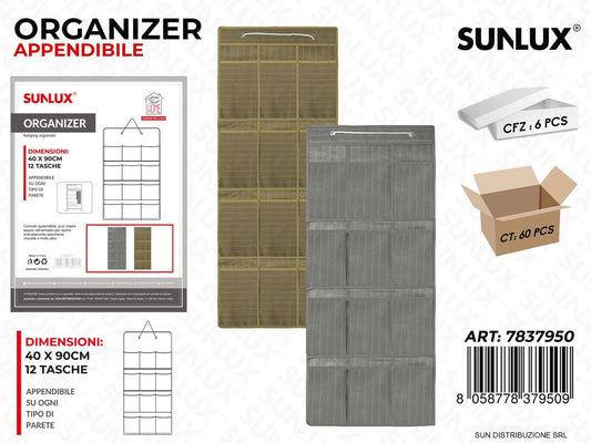 Organizer App. 40*90CM 12TASCHE 2COL.