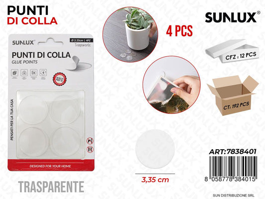 Punti di Colla Trasp. 4PCS D.3.35CM