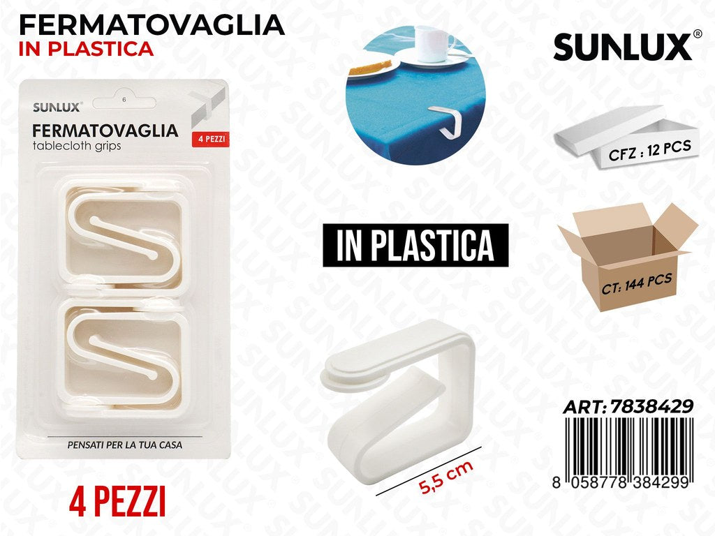 Fermatovaglia Plast. Bianco 4PCS 5.5CM