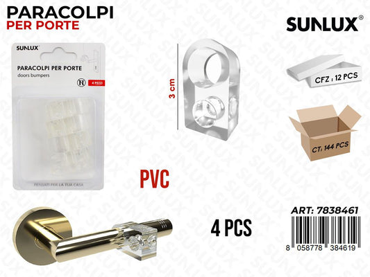 Sunlux Paracolpi per Porte Pvc 4PCS 3CM