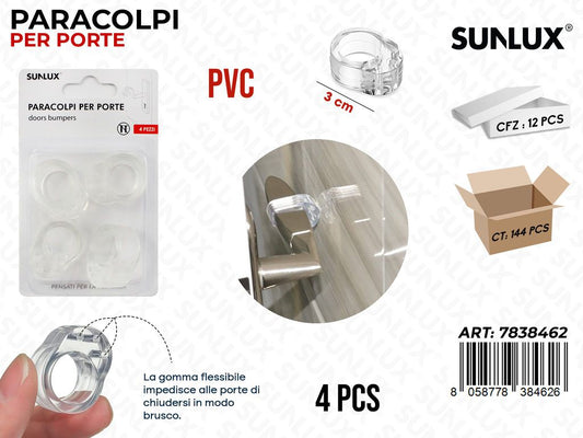 Sunlux Paracolpi per Porte Pvc 4PCS 3CM