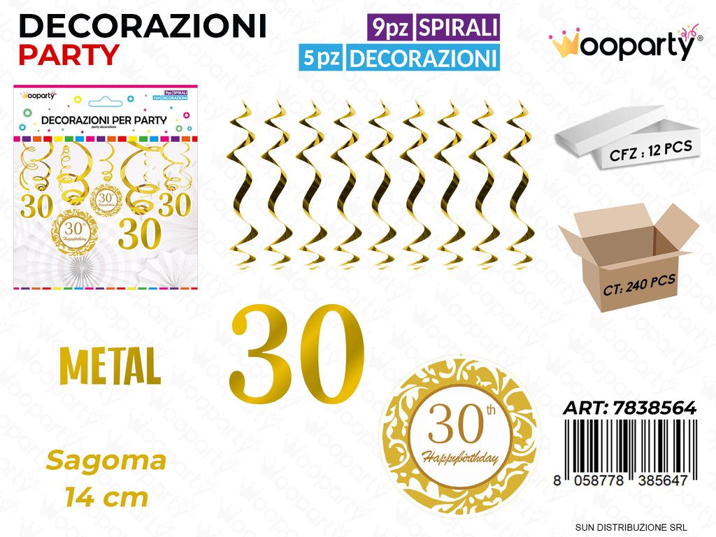 DEC. PARTY METAL H.B. 30ANNI 9SPIR. 5DEC.  /PZ DA 12**
