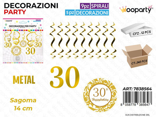 DEC. PARTY METAL H.B. 30ANNI 9SPIR. 5DEC.  /PZ DA 12**