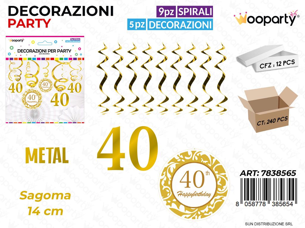 DEC. PARTY METAL H.B. 40ANNI 9SPIR. 5DEC.  /PZ DA 12**