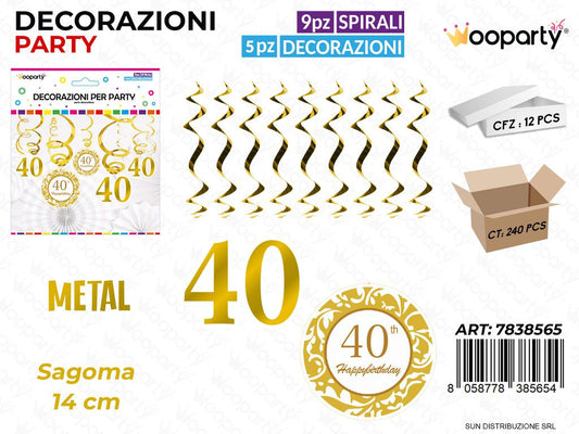 DEC. PARTY METAL H.B. 40ANNI 9SPIR. 5DEC.  /PZ DA 12**