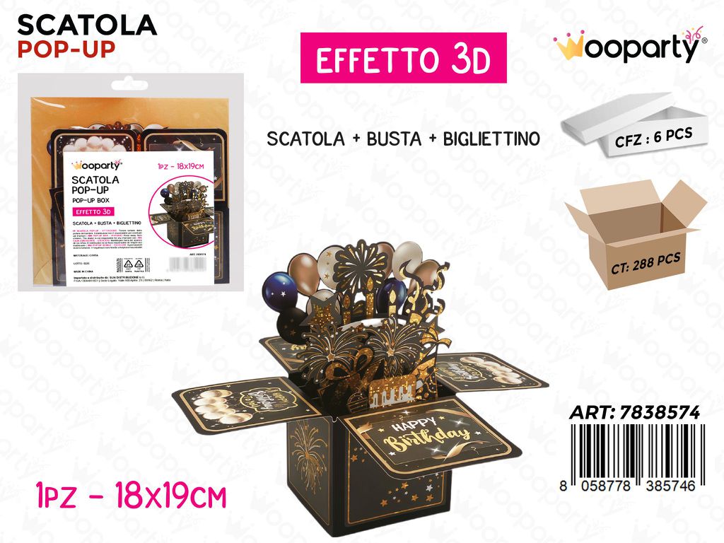 SCATOLA POP-UP 3D 18*19CM