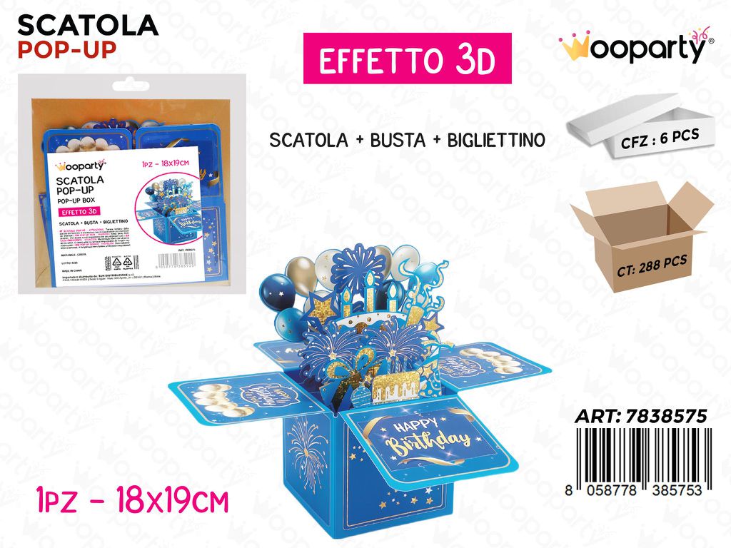 SCATOLA POP-UP 3D 18*19CM