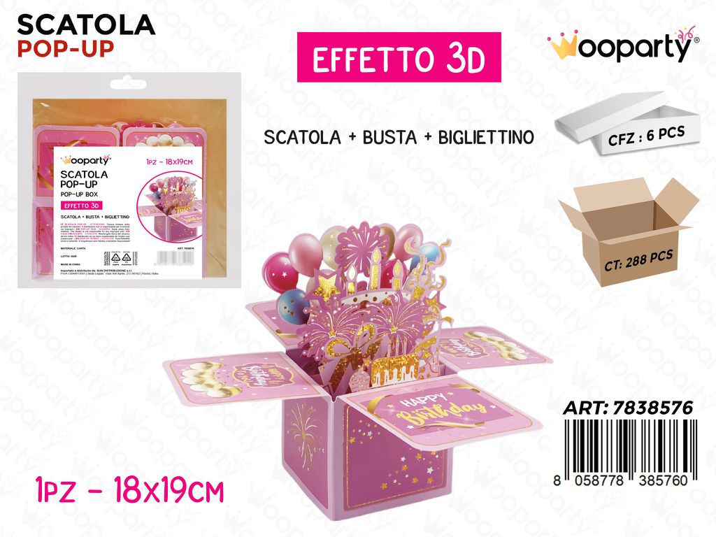 SCATOLA POP-UP 3D 18*19CM