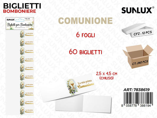 Sunlux Biglietti Bomb.comunione 6FF 60PCS