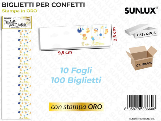 Biglietti per Confetti Battesimo 10FF-100PCS