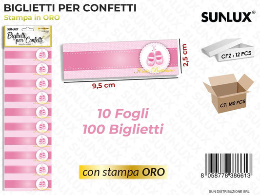 Biglietti per Confetti Battesimo 10FF-100PCS