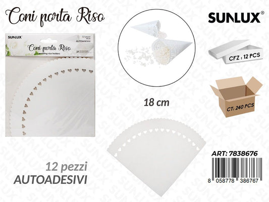 Sunlux Coni Porta Riso Autoadv. 12PCS 18CM/ Pz da 12