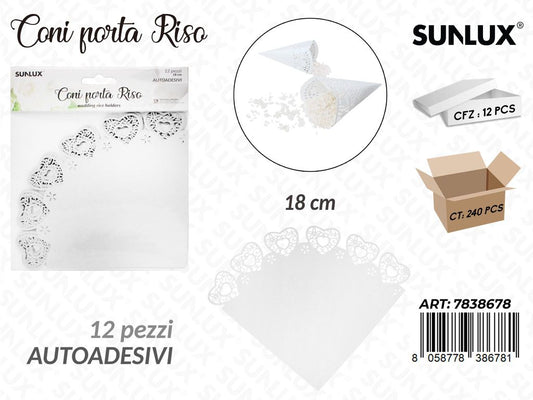 Sunlux Coni Porta Riso Autoadv. 12PCS 18CM/ Pz da 12