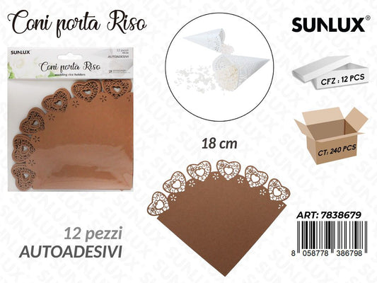 Sunlux Coni Porta Riso Autoadv. 12PCS 18CM/ Pz da 12