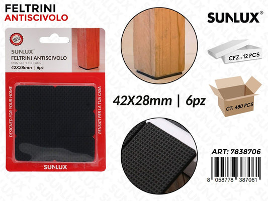 Sunlux Feltrini Antiscivolo 6PCS 42*28MM