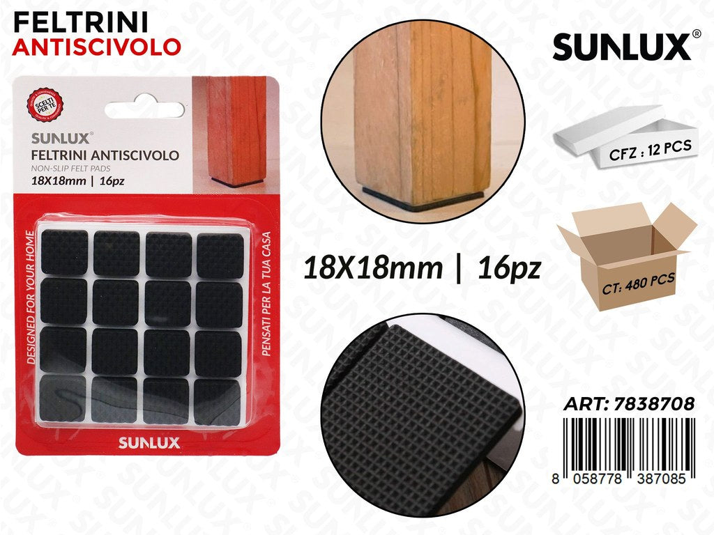 Sunlux Feltrini Antiscivolo 16PCS 18*18MM