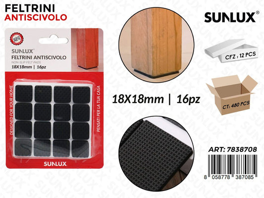 Sunlux Feltrini Antiscivolo 16PCS 18*18MM