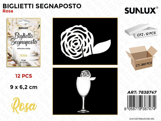 Biglietti Segnaposti Rosa 9*6.2CM 12PCS