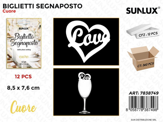 Biglietti Segnaposti Cuore 8.5*7.6CM 12PCS