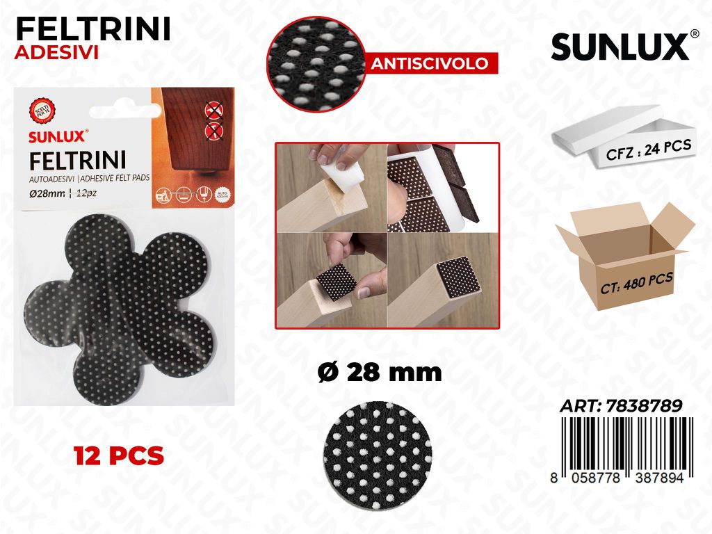 Sunlux Feltrini Adv 12PCS D.28MM