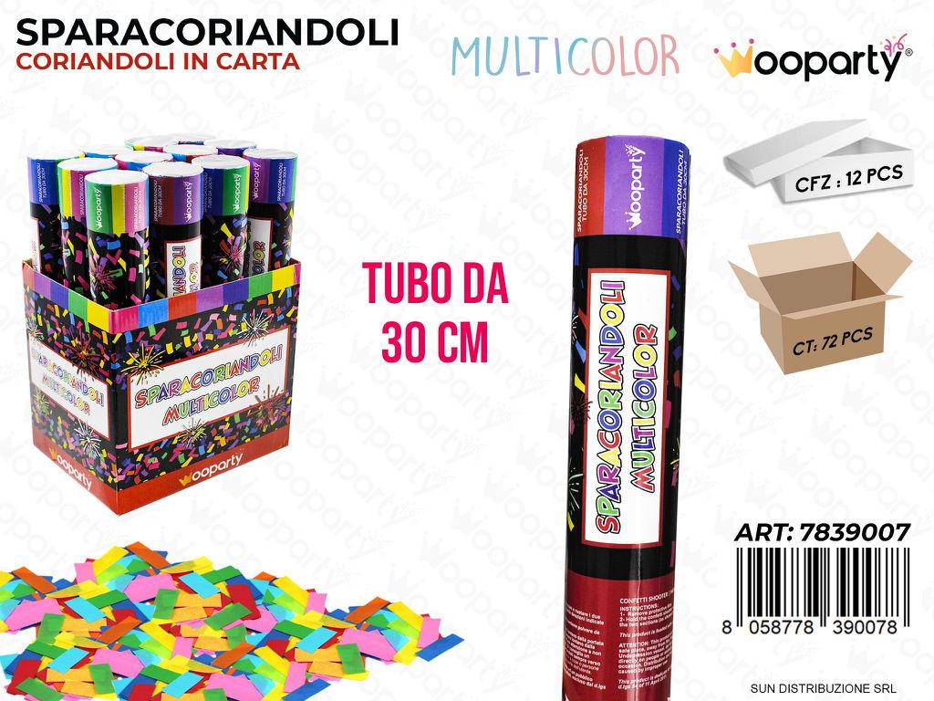 TUBO SPARACORIANDOLI 30CM / DA 12**