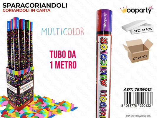 TUBO SPARACORIANDOLI MULTICOLOR 100CM / DA 12**